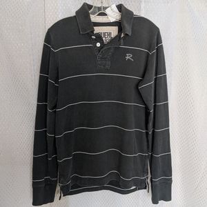 Ruehl button top cotton long sleeve shirt gray S